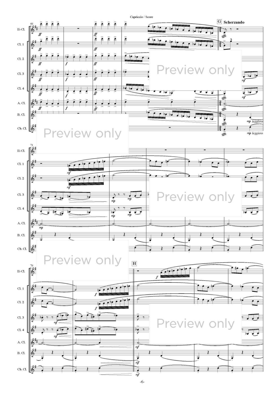 Capriccio - Clarinet Octet Clarinet Quartet scores gallery preview page 7