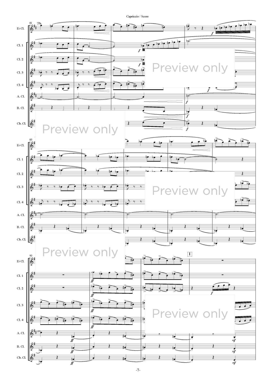 Capriccio - Clarinet Octet Clarinet Quartet scores gallery preview page 8