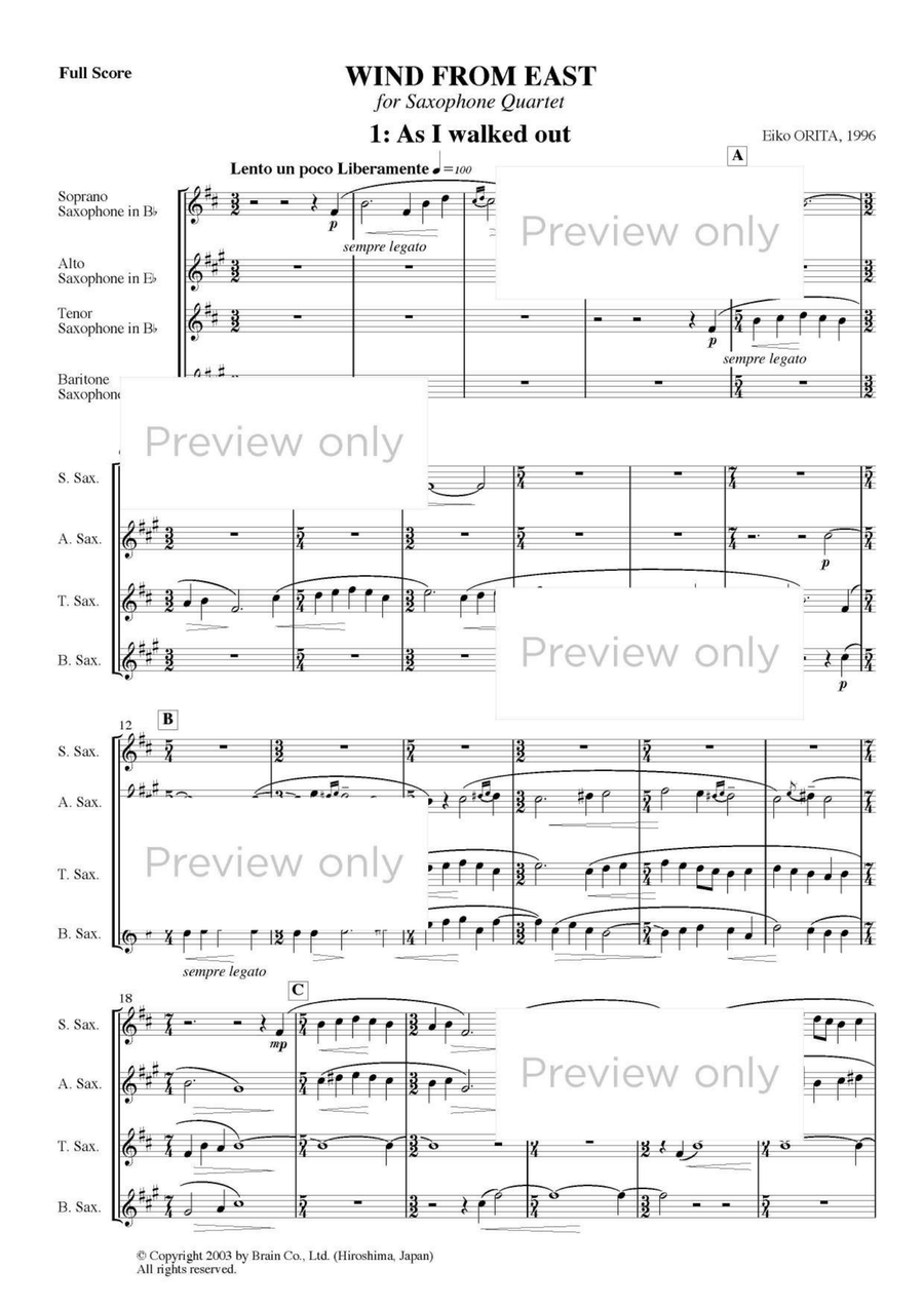Wind from East - Saxophone Quartet Saxophone Quartet scores gallery preview page 2