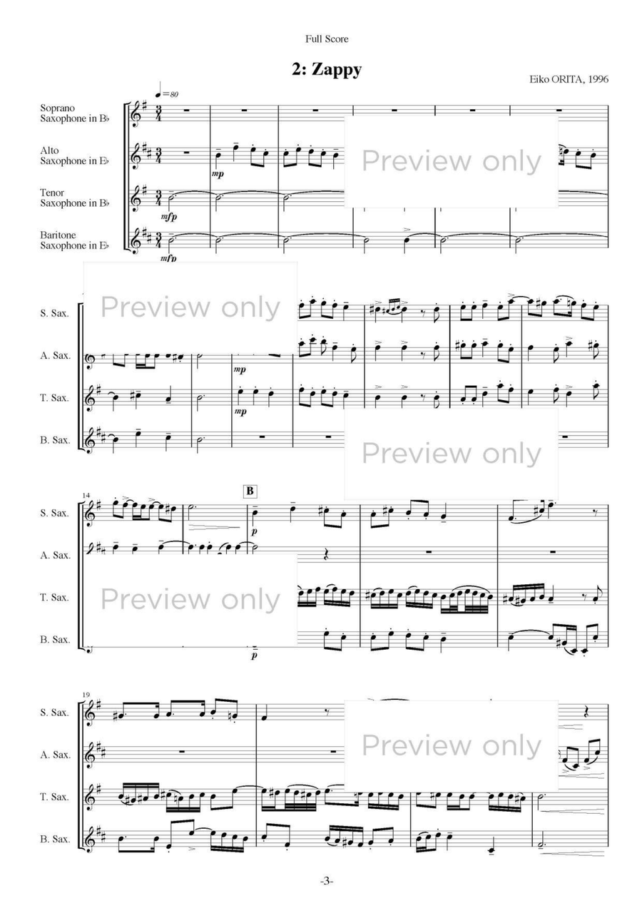 Wind from East - Saxophone Quartet Saxophone Quartet scores gallery preview page 4