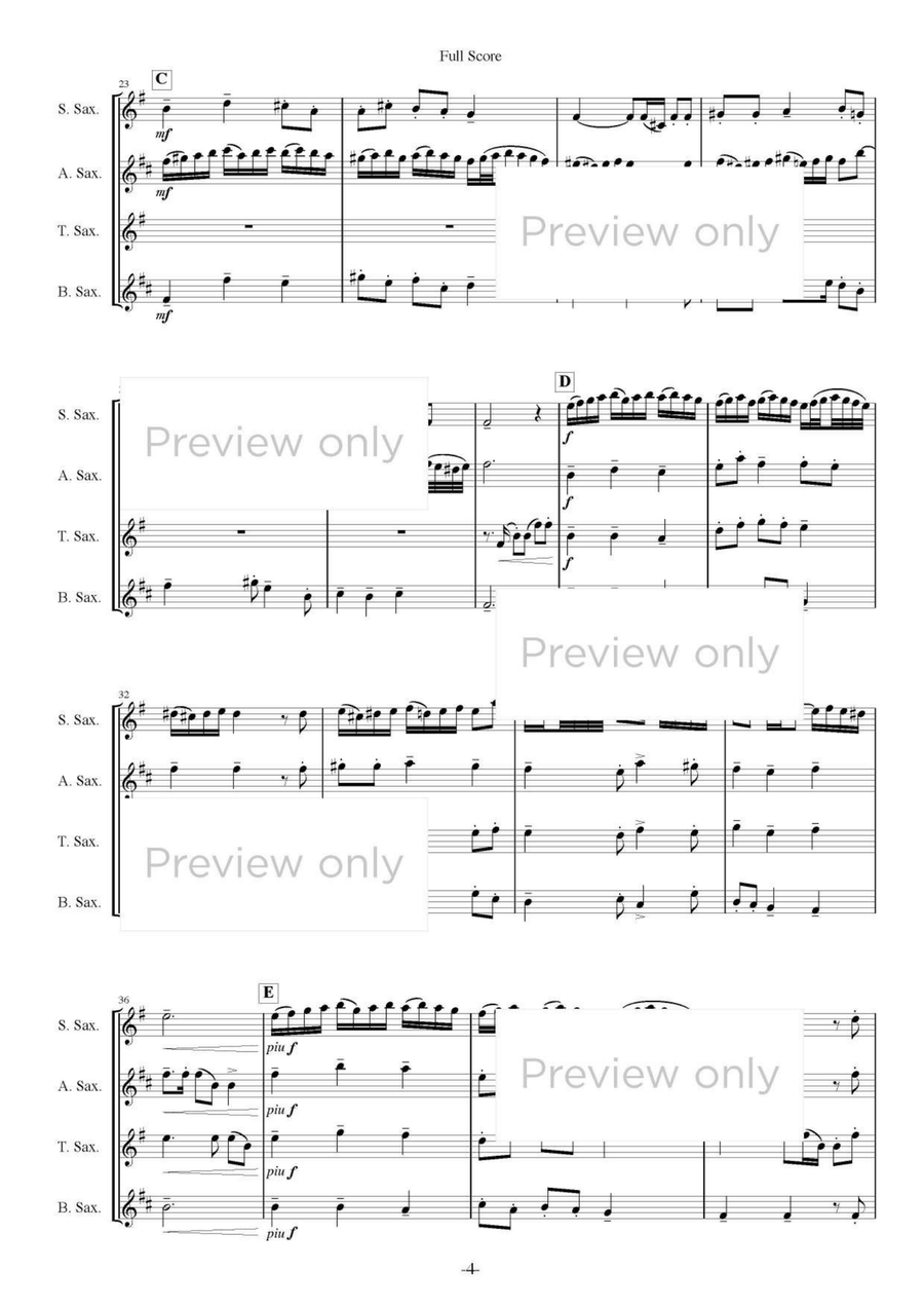 Wind from East - Saxophone Quartet Saxophone Quartet scores gallery preview page 5