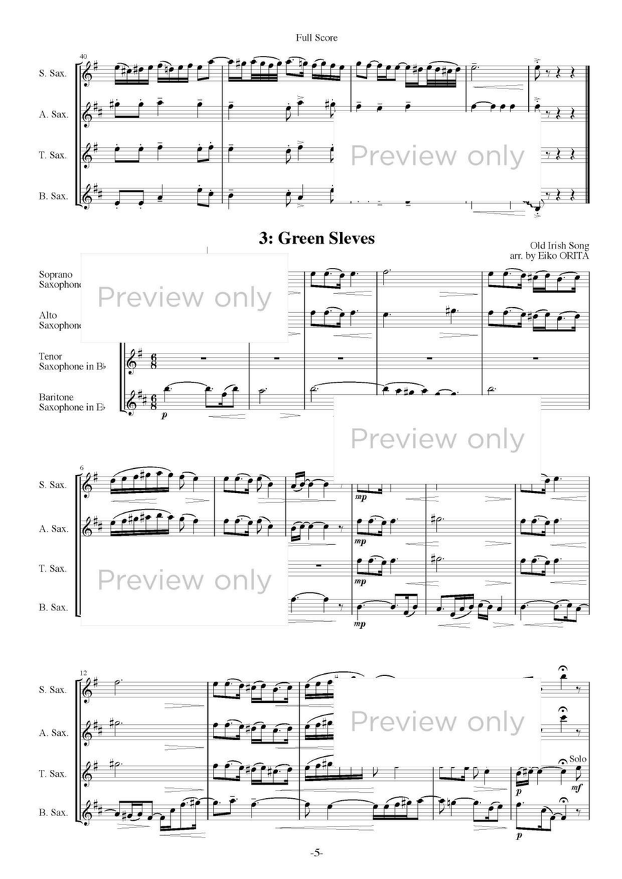 Wind from East - Saxophone Quartet Saxophone Quartet scores gallery preview page 6
