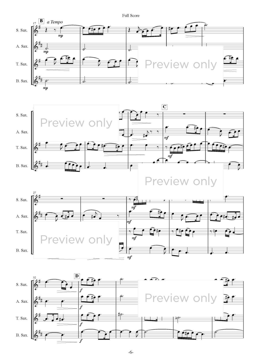 Wind from East - Saxophone Quartet Saxophone Quartet scores gallery preview page 7