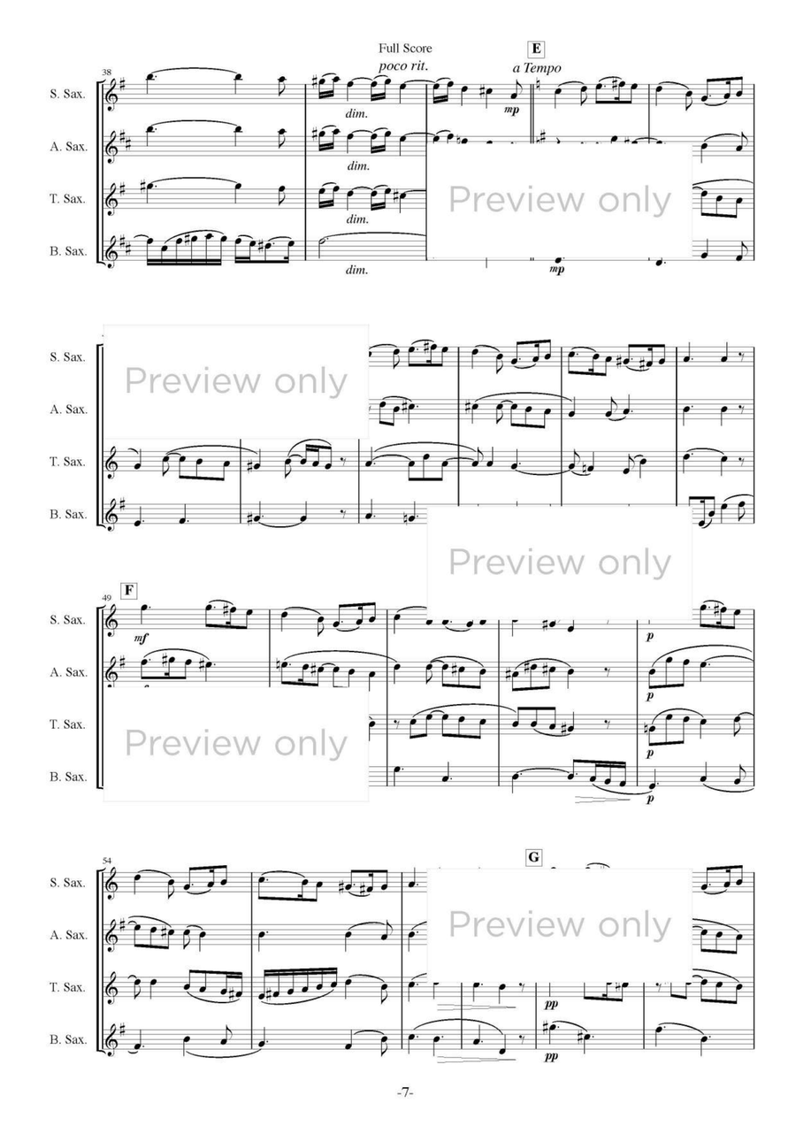 Wind from East - Saxophone Quartet Saxophone Quartet scores gallery preview page 8