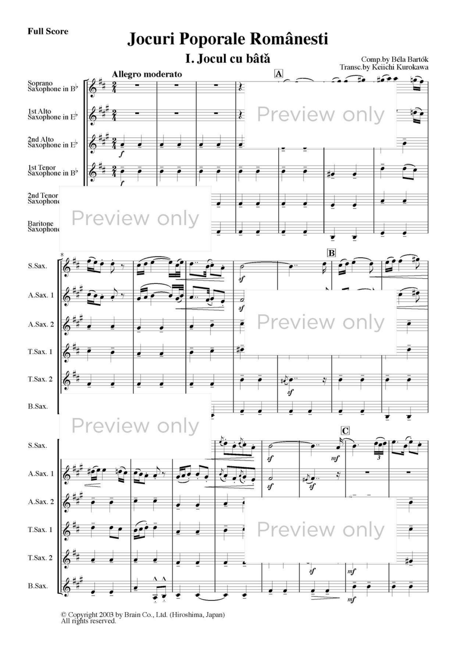Romanian Folk Dances - Saxophone Sextet Chamber Music scores gallery preview page 2