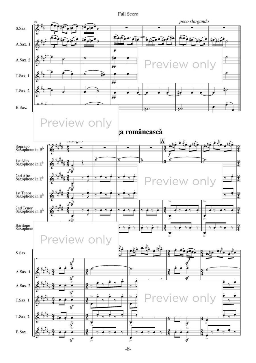 Romanian Folk Dances - Saxophone Sextet Chamber Music scores gallery preview page 9