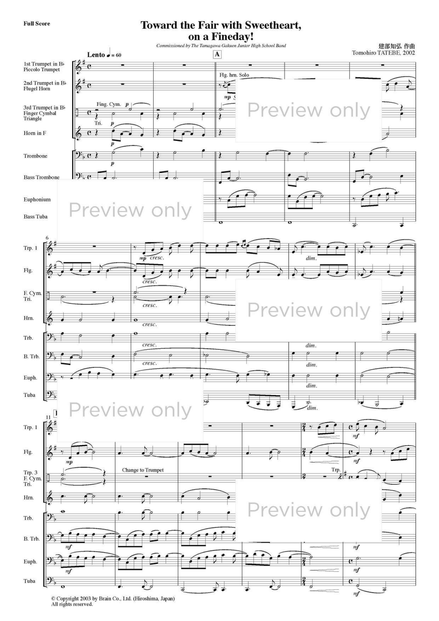 Toward the Fair with Sweetheart on a Fine Day! - Brass Octet Euphonium scores gallery preview page 2