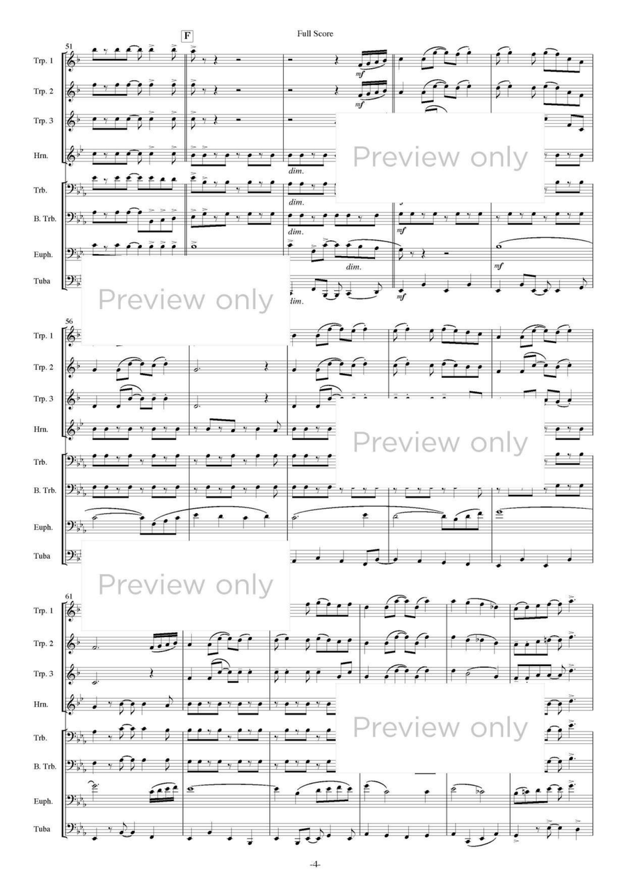 Toward the Fair with Sweetheart on a Fine Day! - Brass Octet Euphonium scores gallery preview page 5