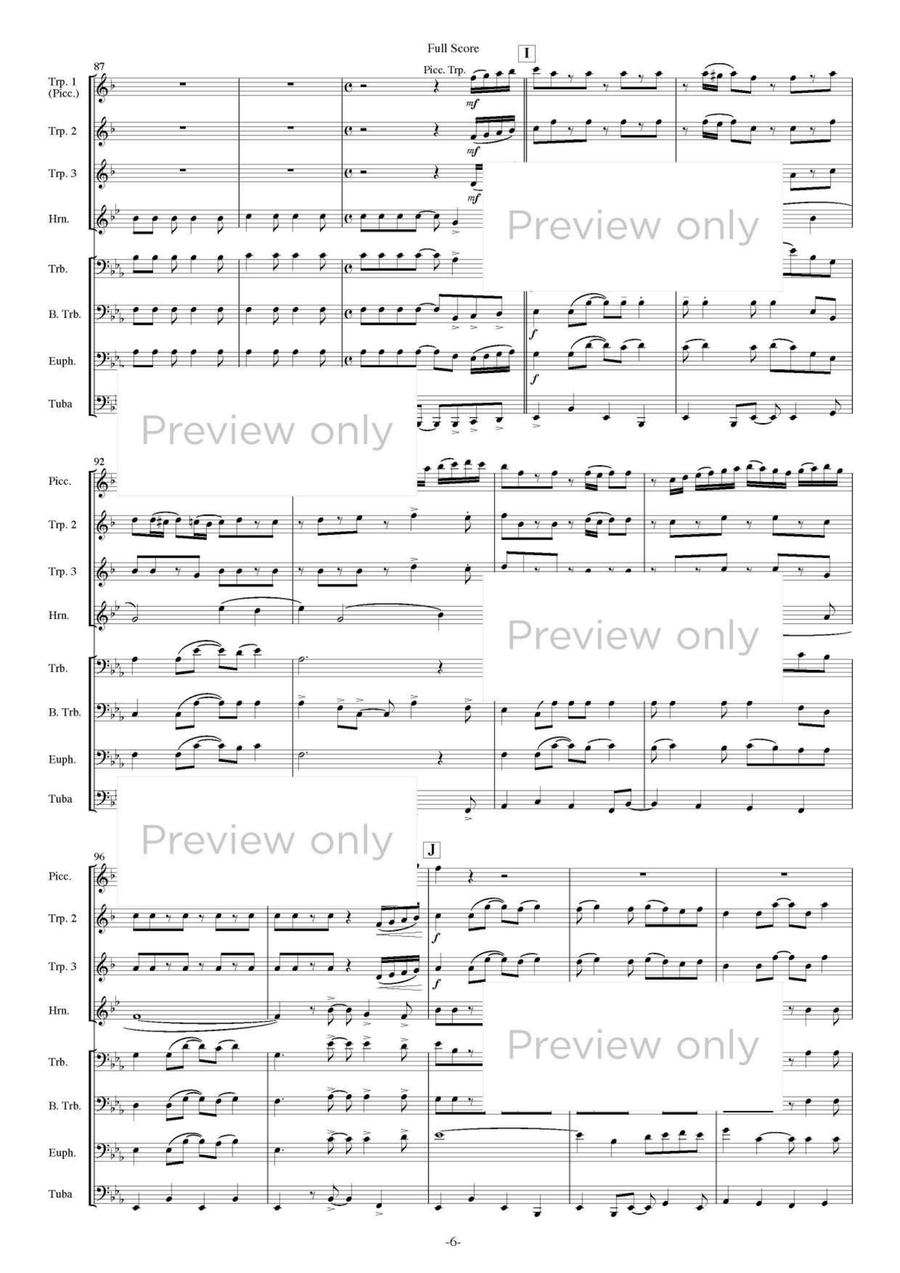 Toward the Fair with Sweetheart on a Fine Day! - Brass Octet Euphonium scores gallery preview page 7