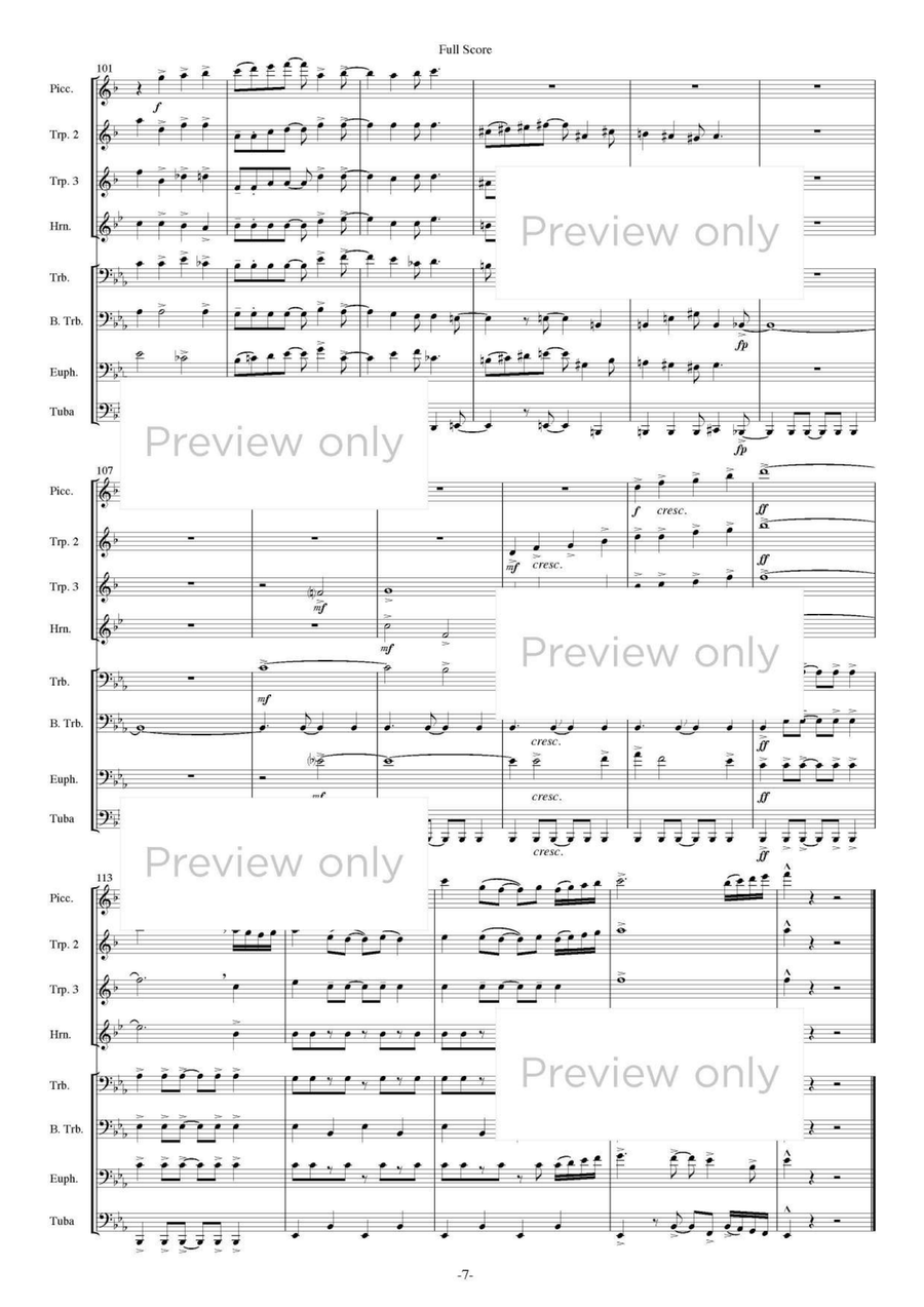 Toward the Fair with Sweetheart on a Fine Day! - Brass Octet Euphonium scores gallery preview page 8