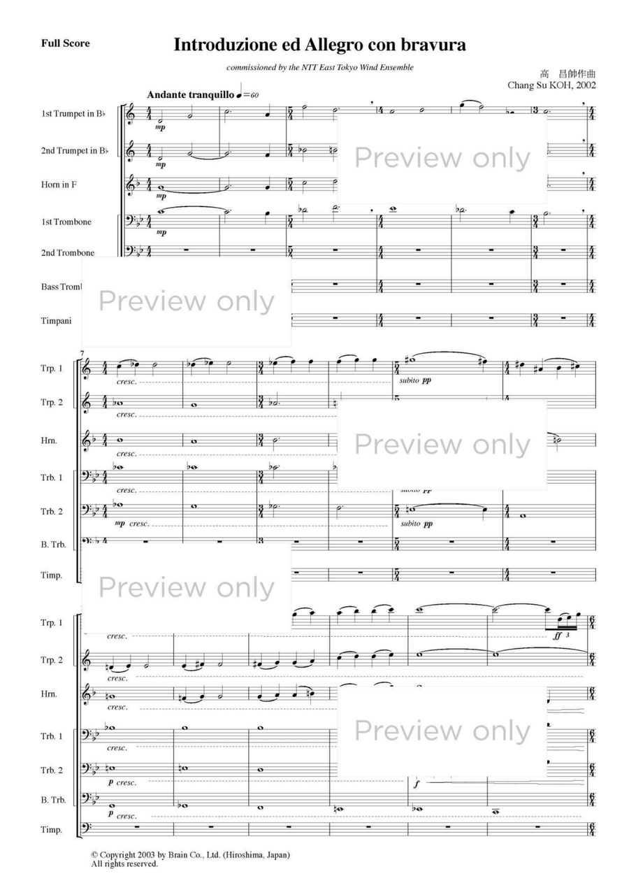 Introduzione ed Allegro con bravura - Brass & Percussion Septet Chamber Music scores gallery preview page 2