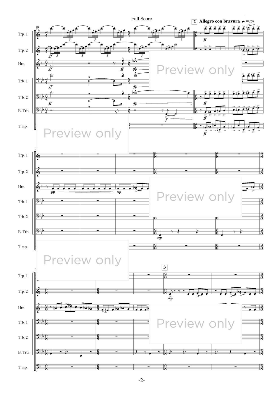 Introduzione ed Allegro con bravura - Brass & Percussion Septet Chamber Music scores gallery preview page 3