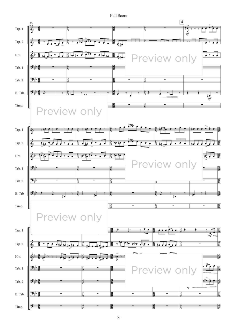 Introduzione ed Allegro con bravura - Brass & Percussion Septet Chamber Music scores gallery preview page 4