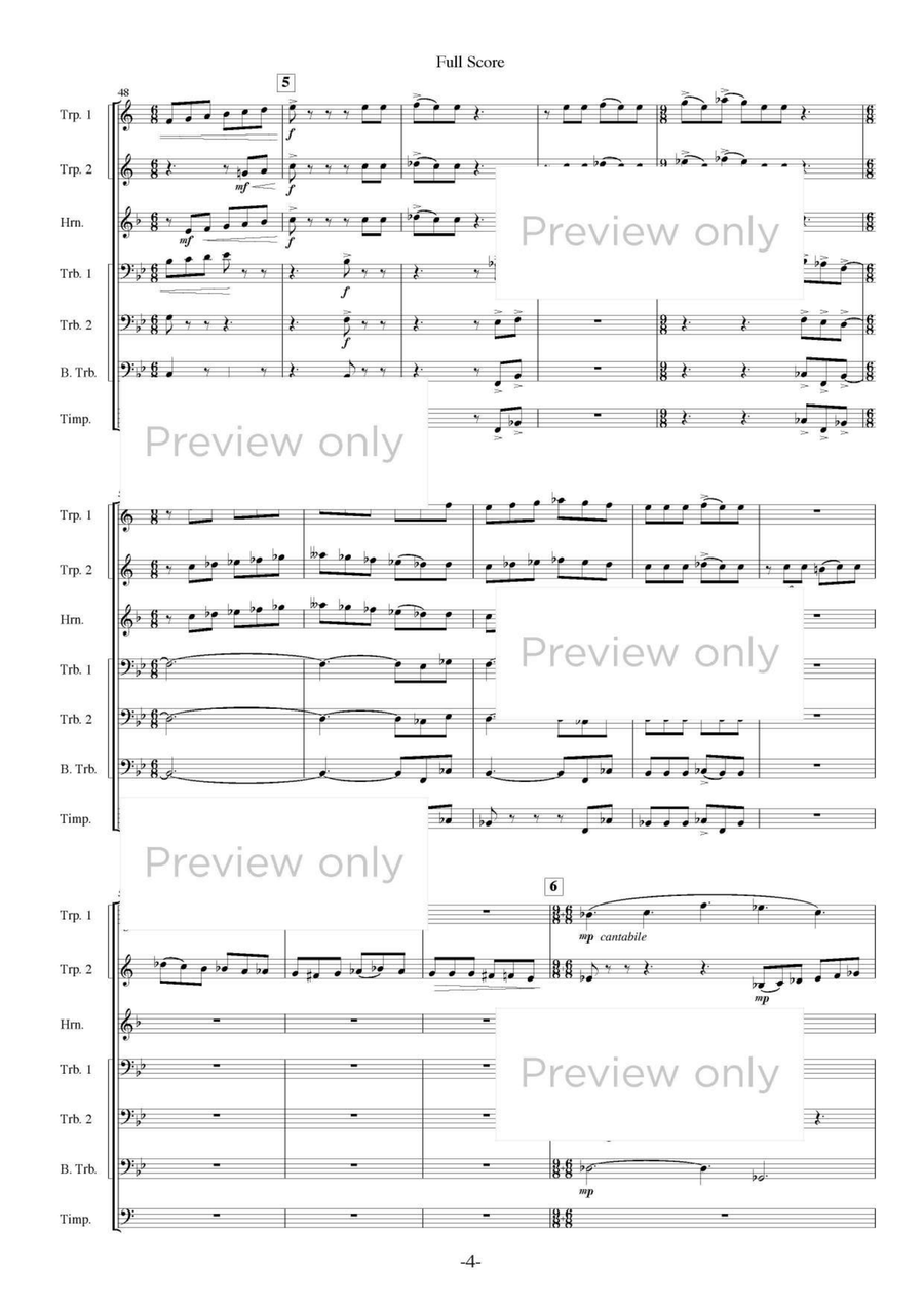 Introduzione ed Allegro con bravura - Brass & Percussion Septet Chamber Music scores gallery preview page 5