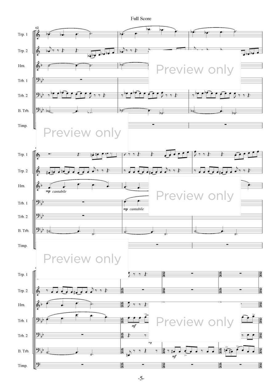 Introduzione ed Allegro con bravura - Brass & Percussion Septet Chamber Music scores gallery preview page 6