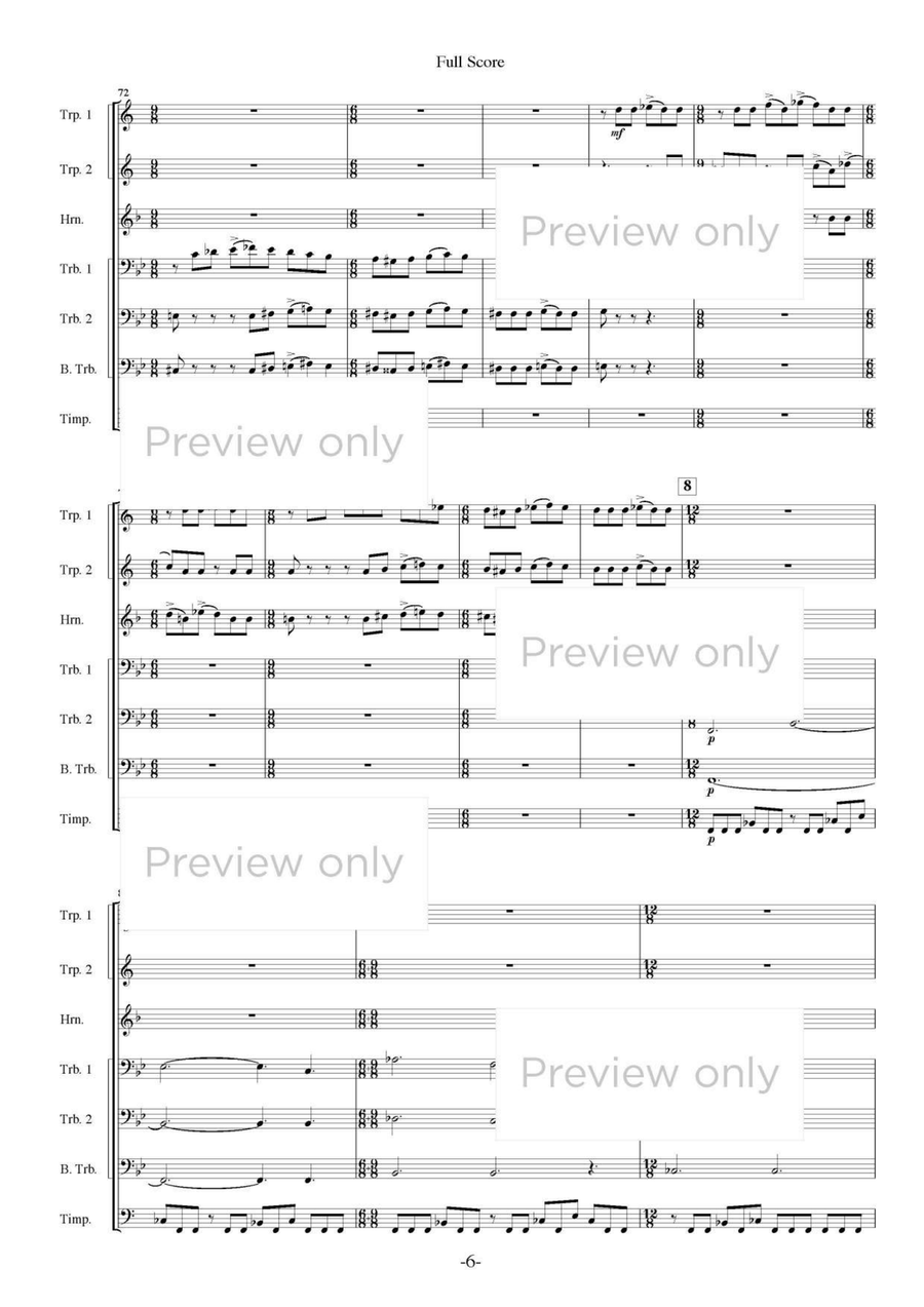 Introduzione ed Allegro con bravura - Brass & Percussion Septet Chamber Music scores gallery preview page 7