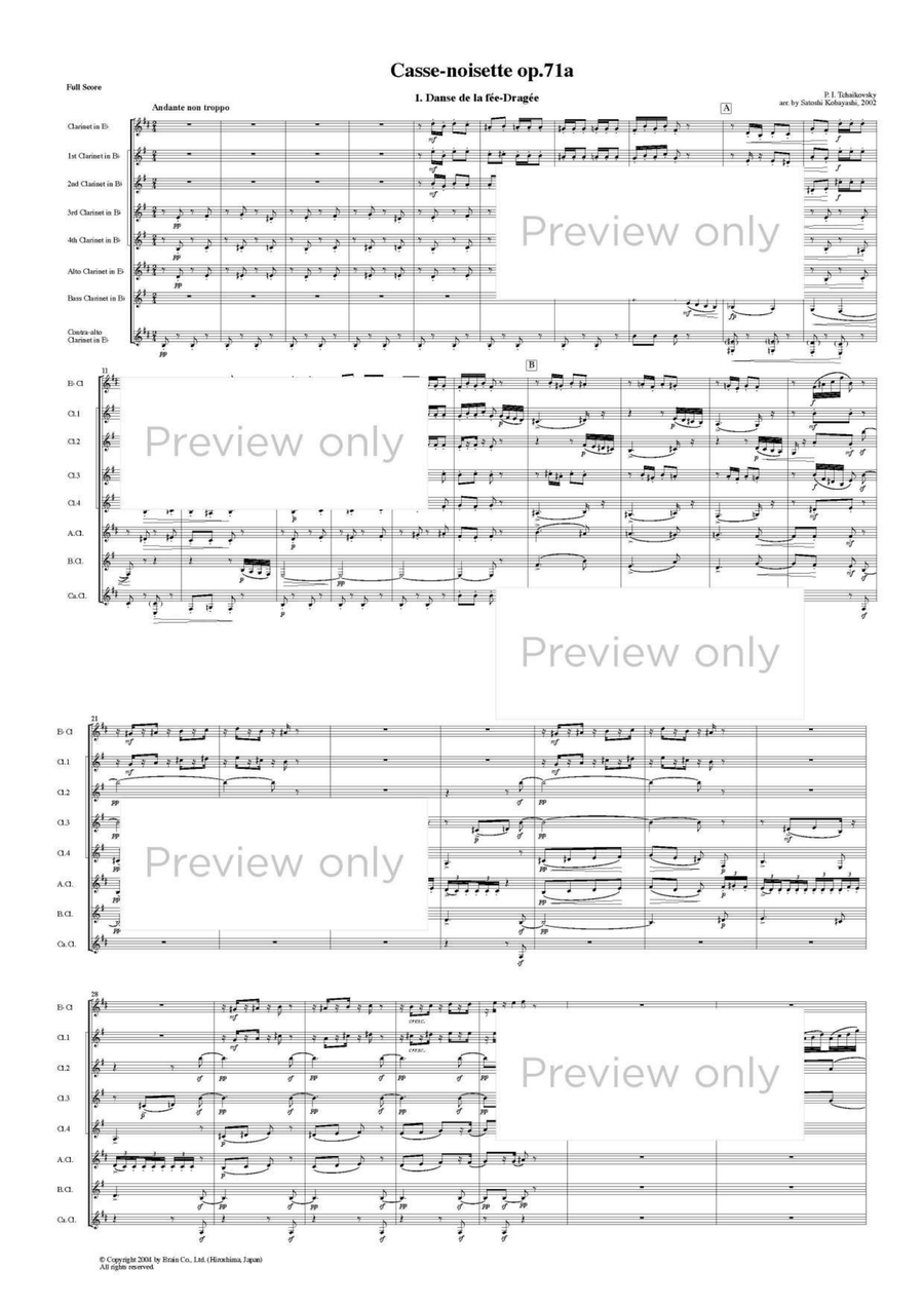 The Nutcracker op. 71a: 1. Dance of the Sugar Plum Fairy 2. Russian Dance Trepak 3. Arabian Dance 4. Chinese Dance 5. Dance of the Reed Flutes - Clarinet Octet Chamber Music scores gallery preview page 2