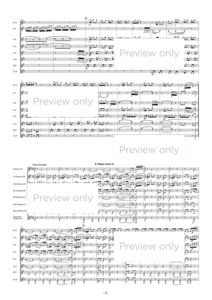 The Nutcracker op. 71a: 1. Dance of the Sugar Plum Fairy 2. Russian Dance Trepak 3. Arabian Dance 4. Chinese Dance 5. Dance of the Reed Flutes - Clarinet Octet Chamber Music scores gallery preview page 3