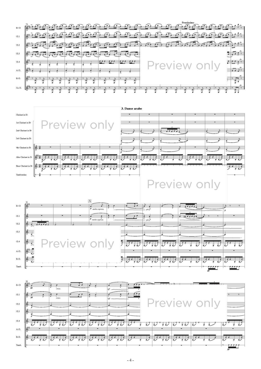 The Nutcracker op. 71a: 1. Dance of the Sugar Plum Fairy 2. Russian Dance Trepak 3. Arabian Dance 4. Chinese Dance 5. Dance of the Reed Flutes - Clarinet Octet Chamber Music scores gallery preview page 5