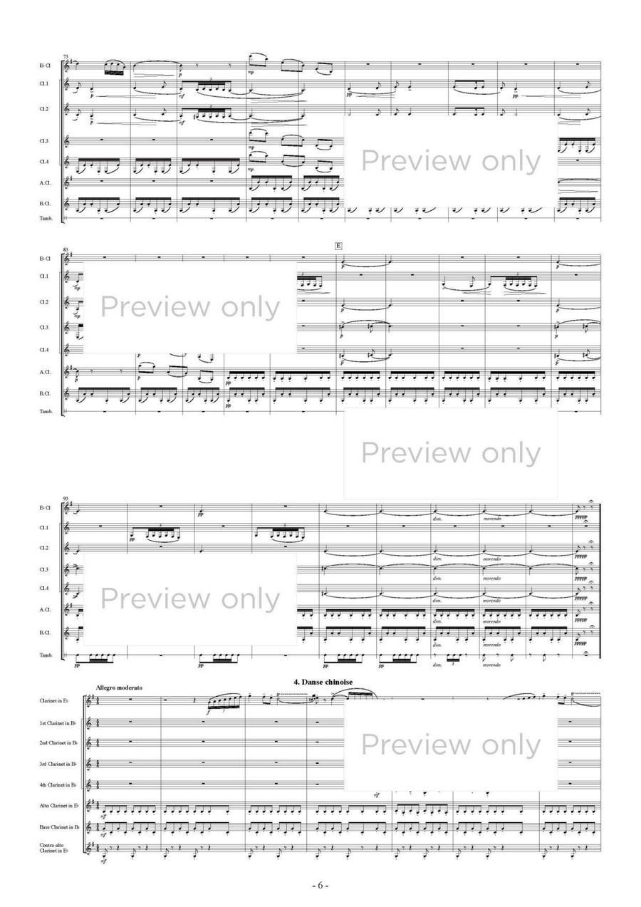 The Nutcracker op. 71a: 1. Dance of the Sugar Plum Fairy 2. Russian Dance Trepak 3. Arabian Dance 4. Chinese Dance 5. Dance of the Reed Flutes - Clarinet Octet Chamber Music scores gallery preview page 7