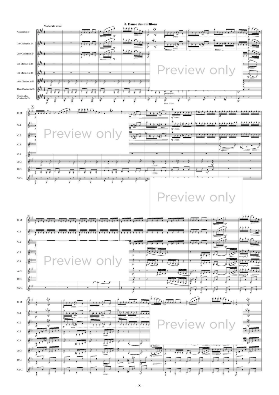 The Nutcracker op. 71a: 1. Dance of the Sugar Plum Fairy 2. Russian Dance Trepak 3. Arabian Dance 4. Chinese Dance 5. Dance of the Reed Flutes - Clarinet Octet Chamber Music scores gallery preview page 9