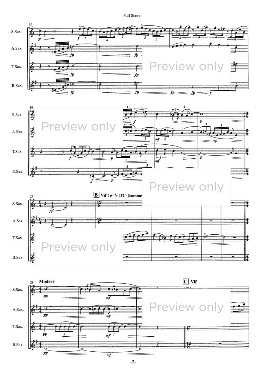 Moashibi - Saxophone Quartet Saxophone Quartet scores gallery preview page 3
