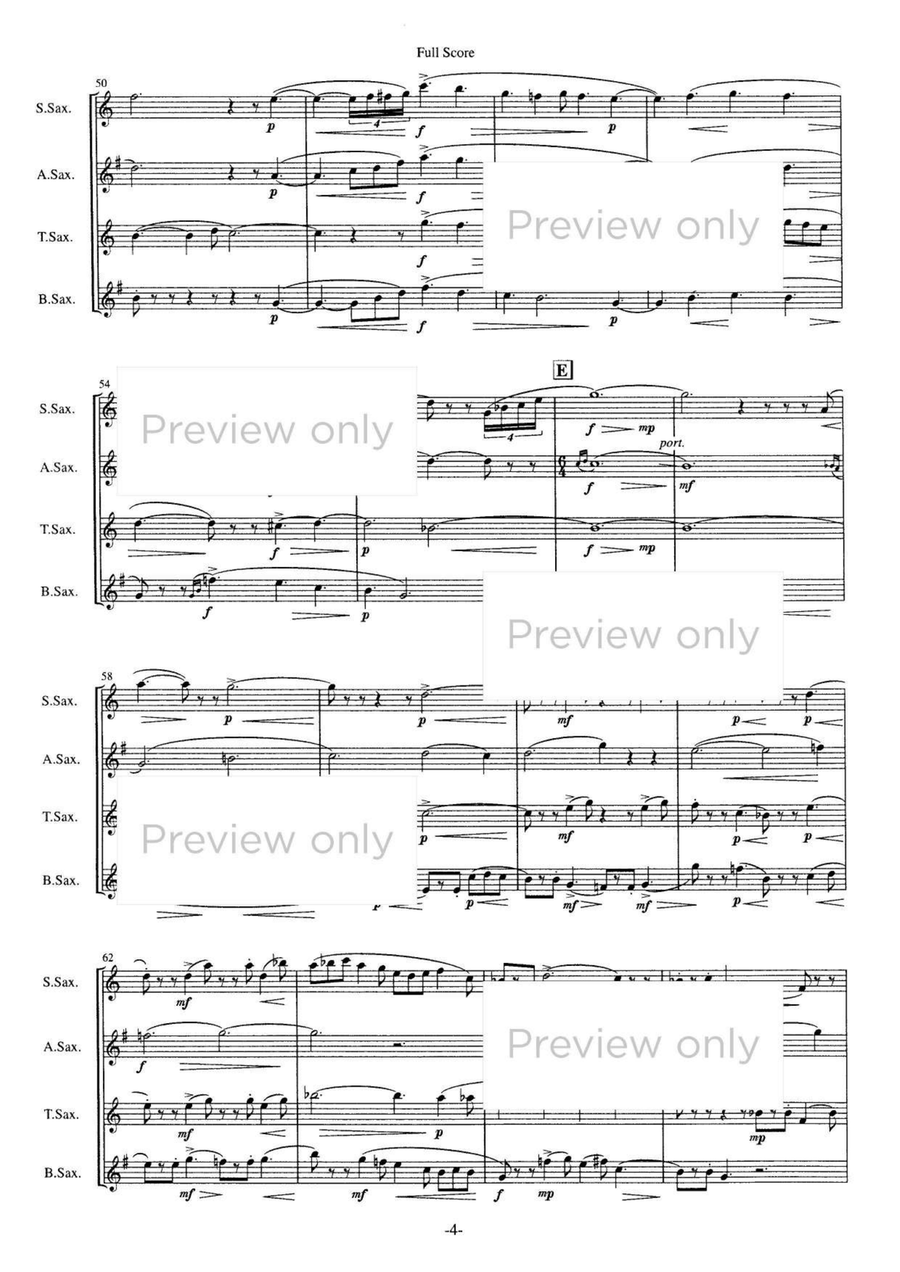 Moashibi - Saxophone Quartet Saxophone Quartet scores gallery preview page 5