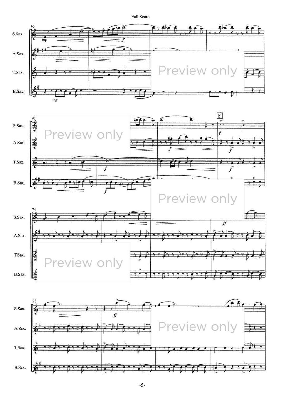 Moashibi - Saxophone Quartet Saxophone Quartet scores gallery preview page 6