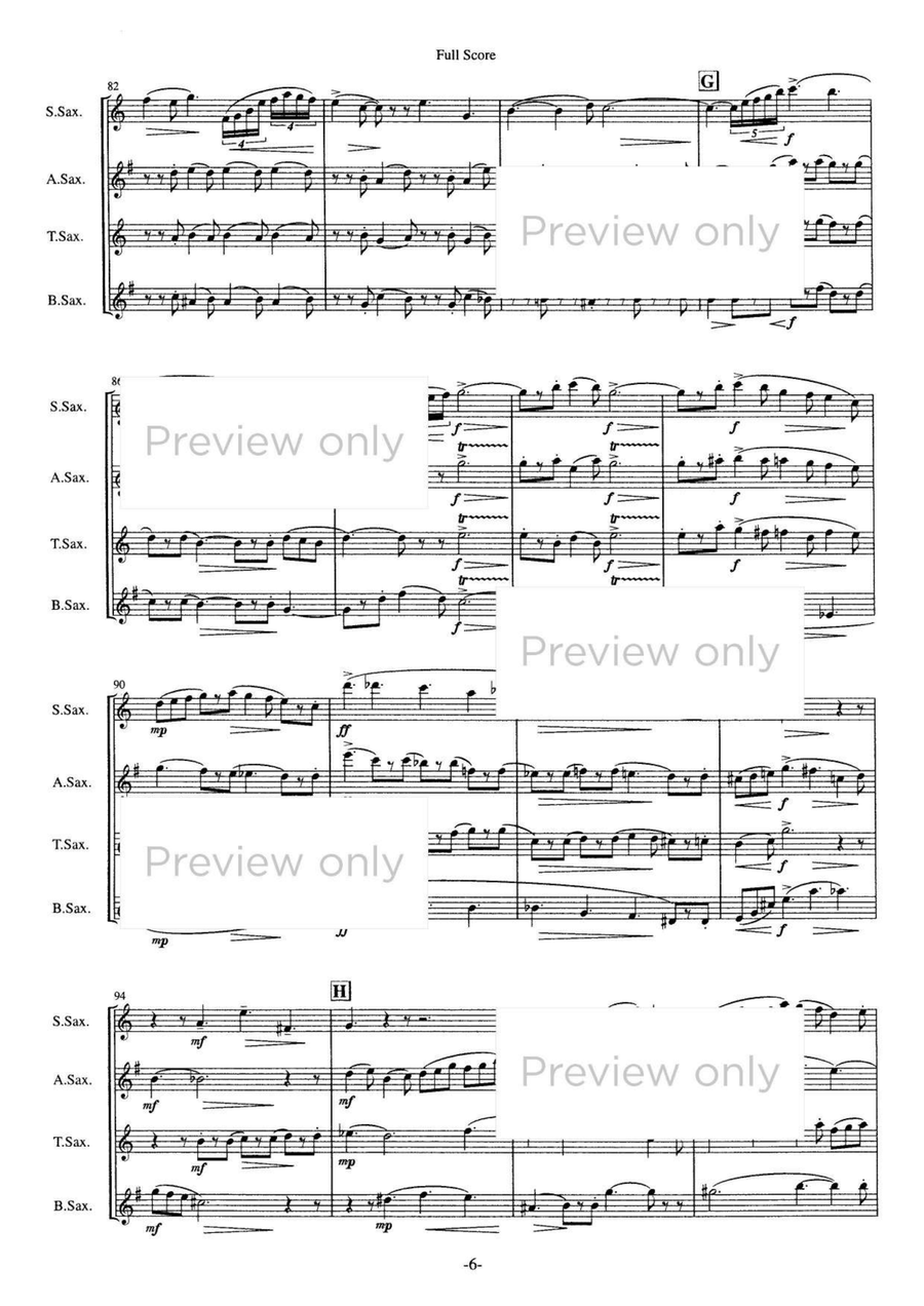 Moashibi - Saxophone Quartet Saxophone Quartet scores gallery preview page 7