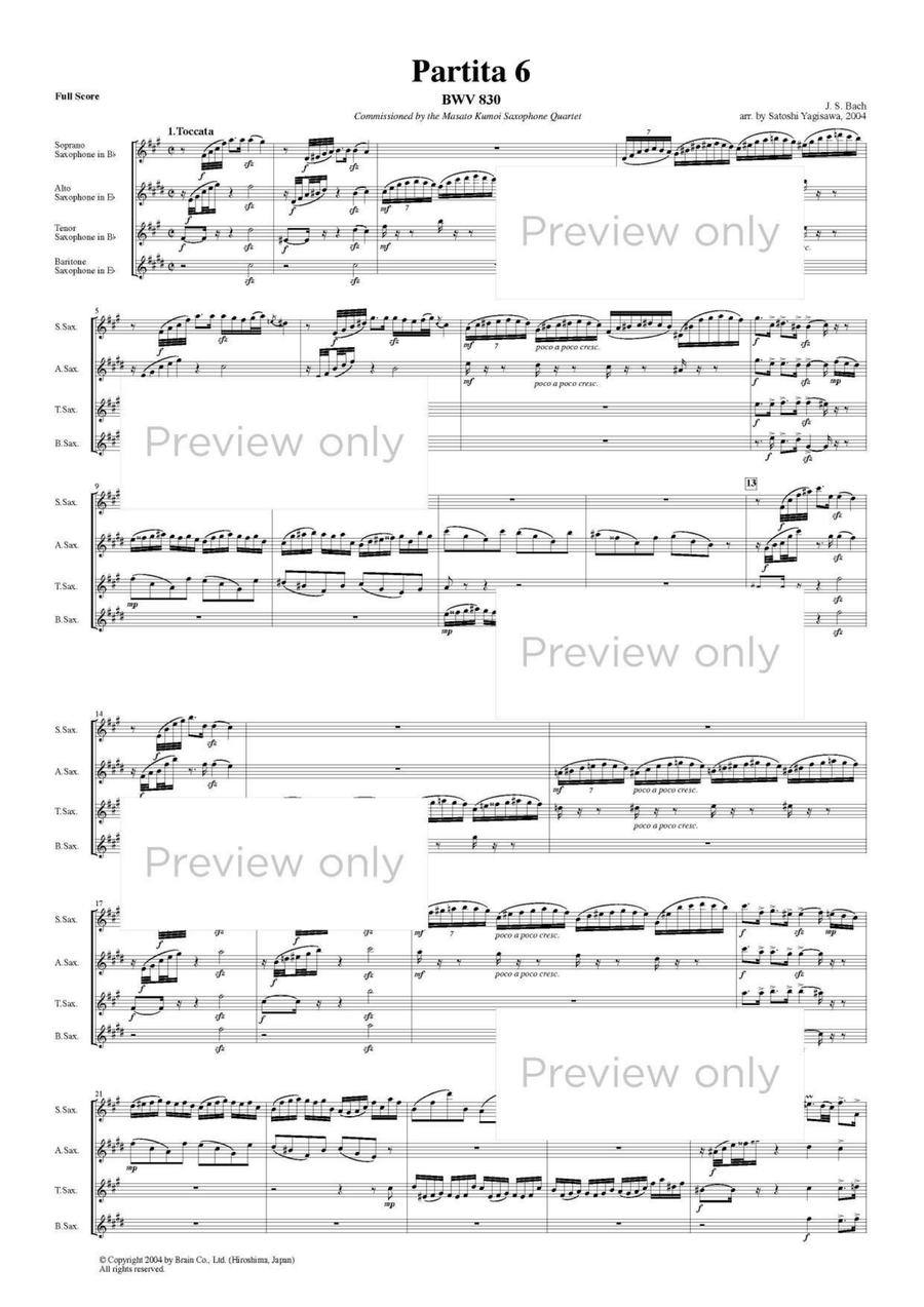 Partita 6 e-moll BWV830 - Saxophone Quartet Saxophone Quartet scores gallery preview page 2