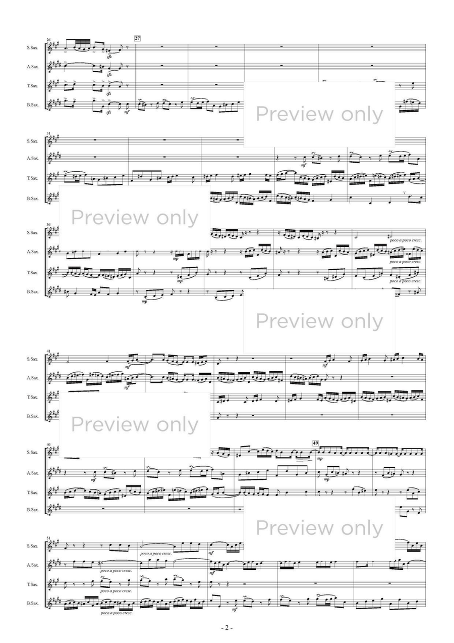 Partita 6 e-moll BWV830 - Saxophone Quartet Saxophone Quartet scores gallery preview page 3