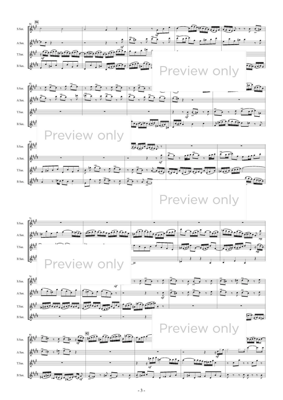Partita 6 e-moll BWV830 - Saxophone Quartet Saxophone Quartet scores gallery preview page 4