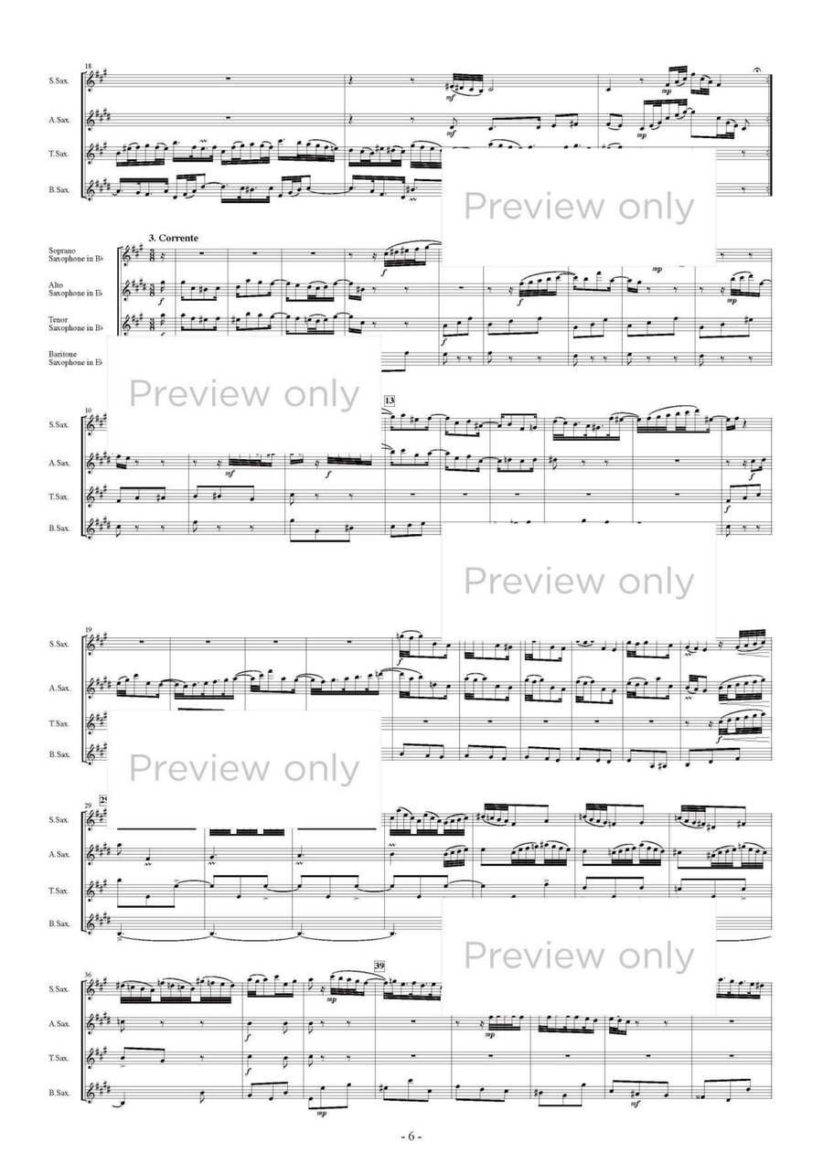 Partita 6 e-moll BWV830 - Saxophone Quartet Saxophone Quartet scores gallery preview page 7