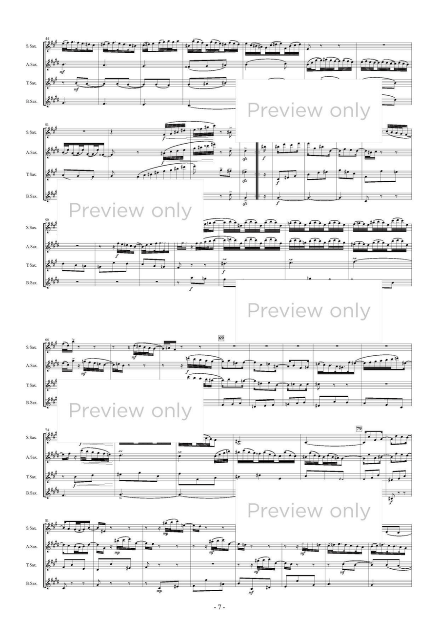 Partita 6 e-moll BWV830 - Saxophone Quartet Saxophone Quartet scores gallery preview page 8