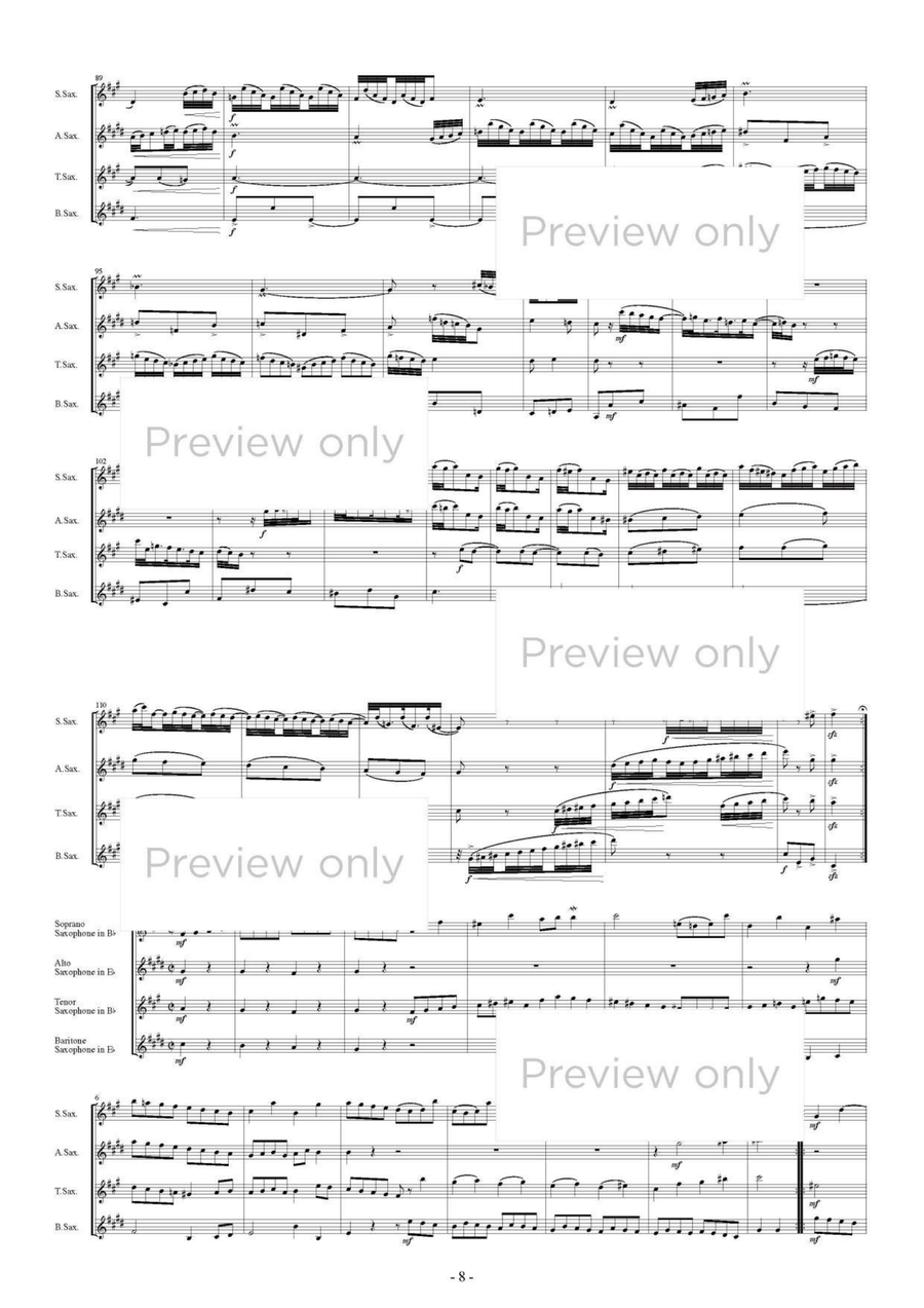 Partita 6 e-moll BWV830 - Saxophone Quartet Saxophone Quartet scores gallery preview page 9