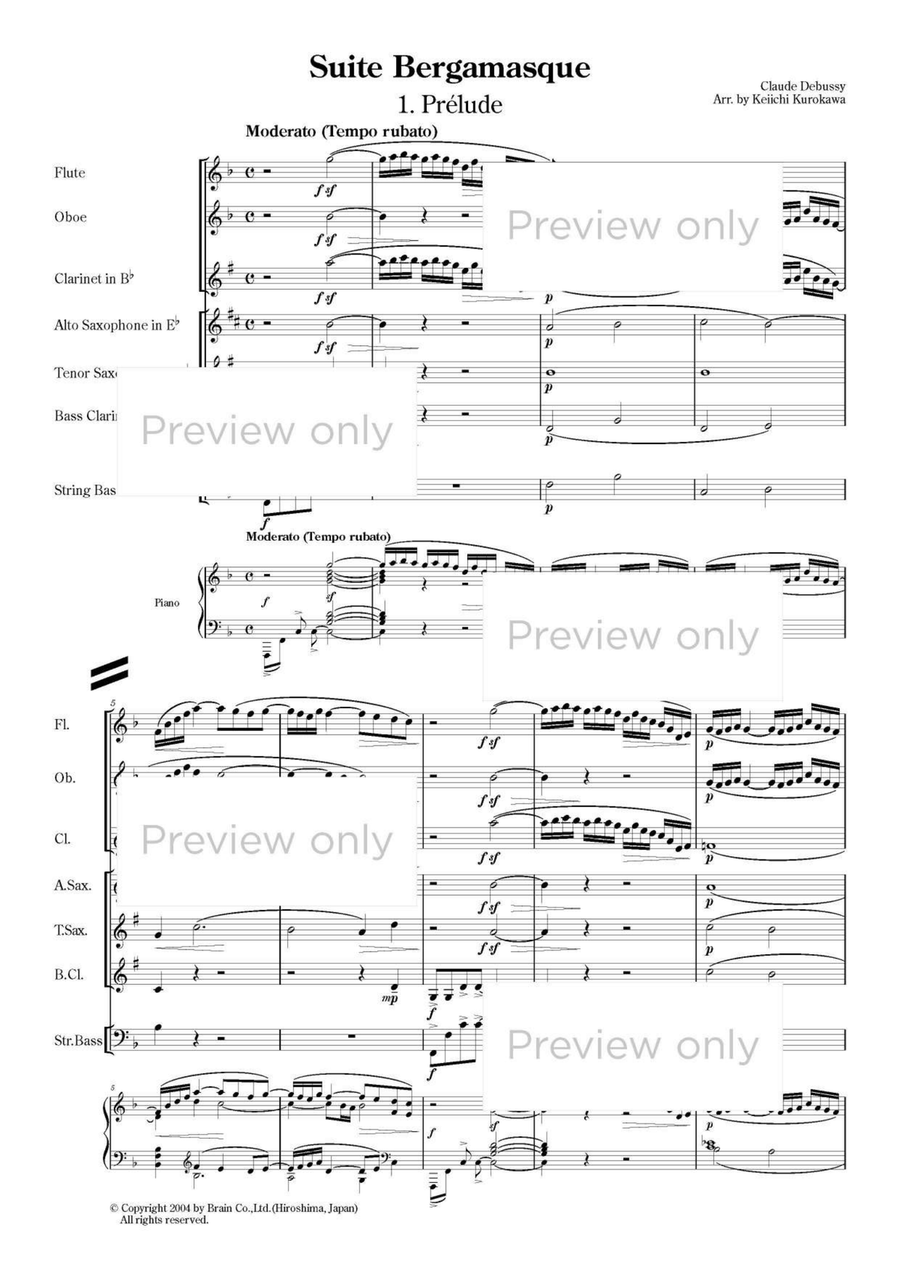 Suite Bergamasque - Woodwind & String Bass Septet Chamber Music scores gallery preview page 2