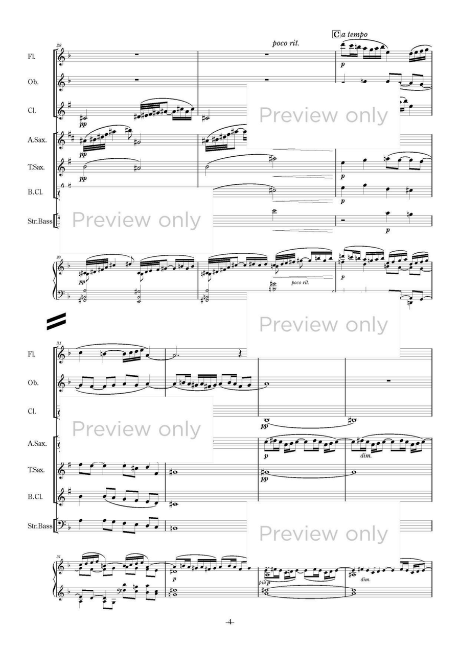 Suite Bergamasque - Woodwind & String Bass Septet Chamber Music scores gallery preview page 5
