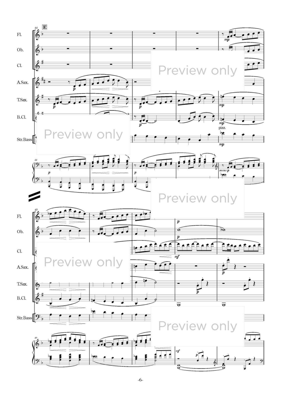 Suite Bergamasque - Woodwind & String Bass Septet Chamber Music scores gallery preview page 7