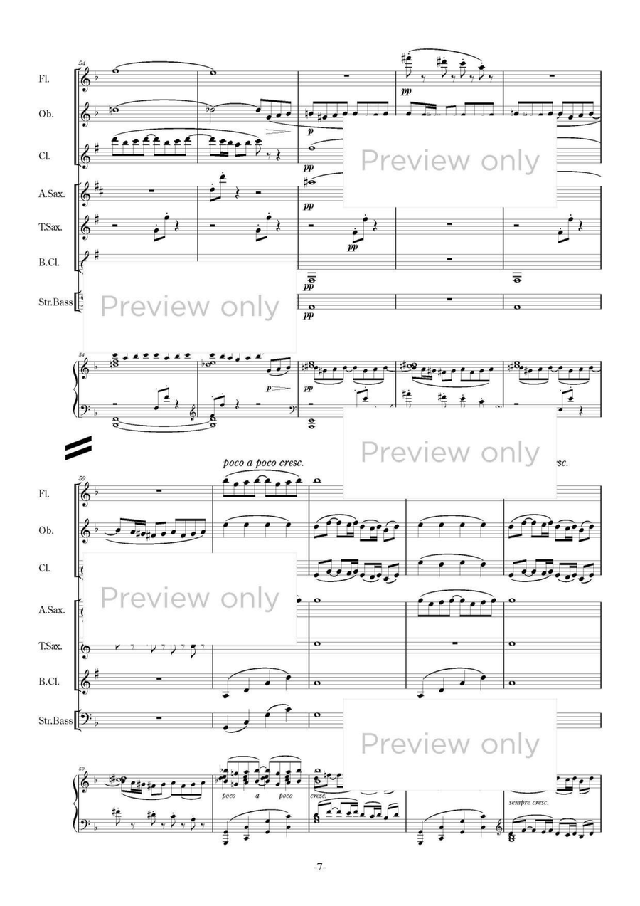 Suite Bergamasque - Woodwind & String Bass Septet Chamber Music scores gallery preview page 8