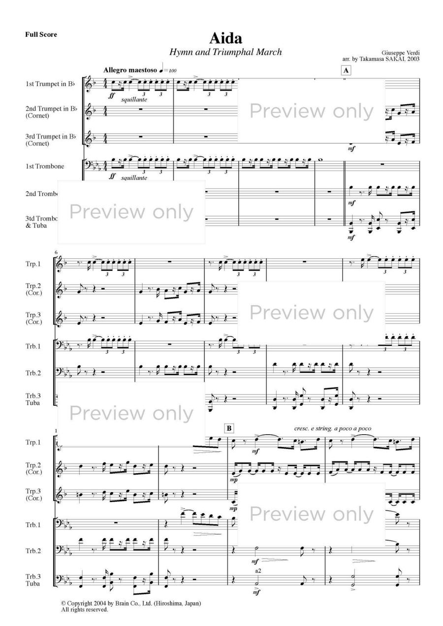 Hymn and Triumphal March from Aida - Brass Septet/Sextet Chamber Music scores gallery preview page 2
