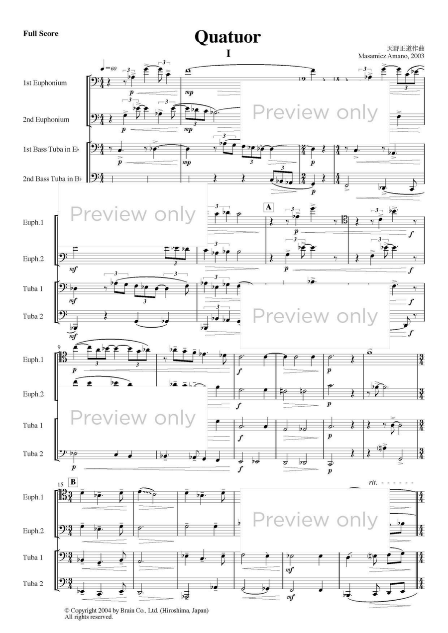 Quatuor - Euphonium & Tuba Quartet Tuba Quartet scores gallery preview page 2