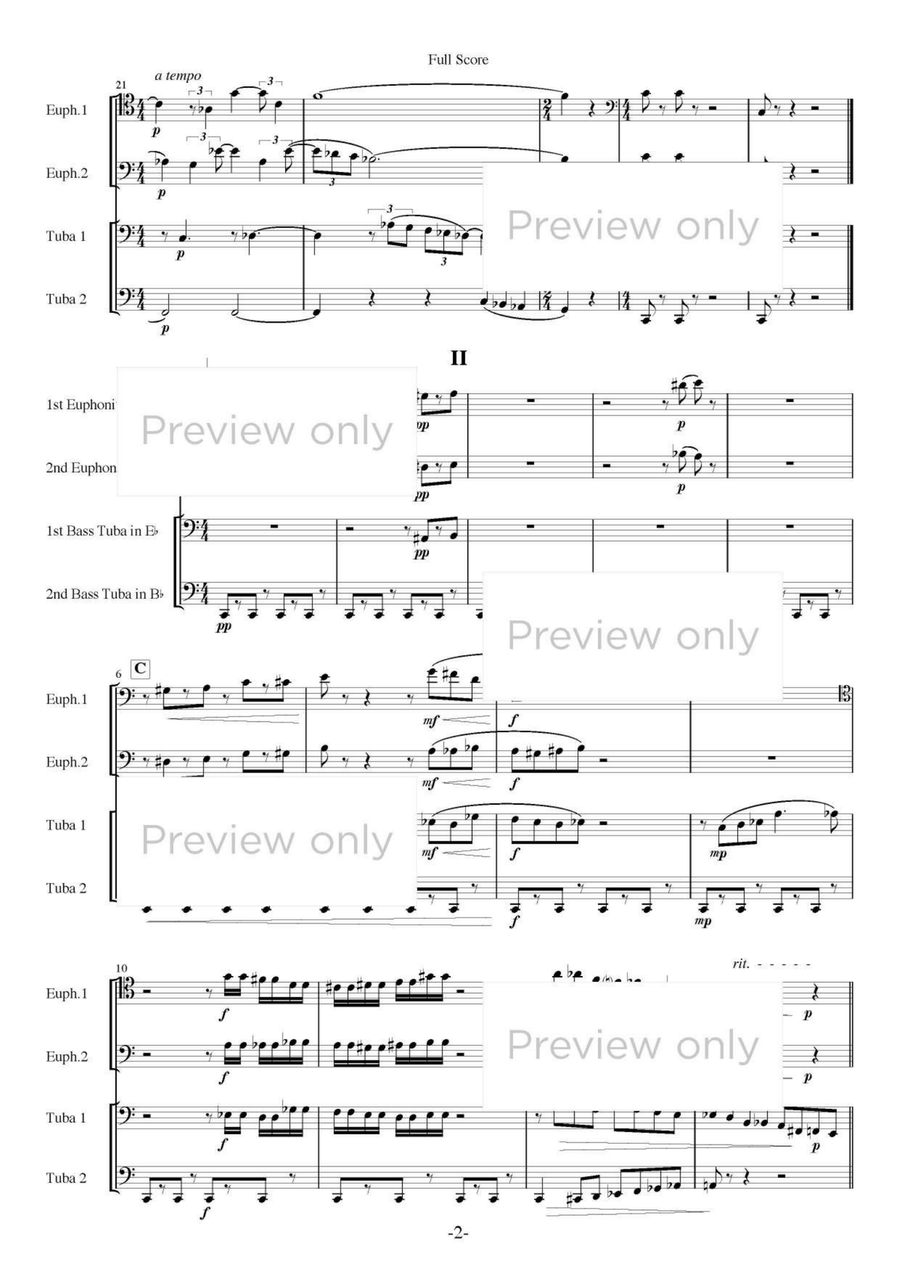 Quatuor - Euphonium & Tuba Quartet Tuba Quartet scores gallery preview page 3