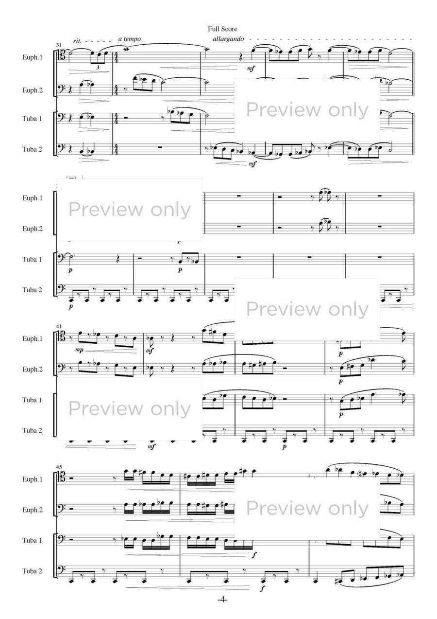 Quatuor - Euphonium & Tuba Quartet Tuba Quartet scores gallery preview page 5