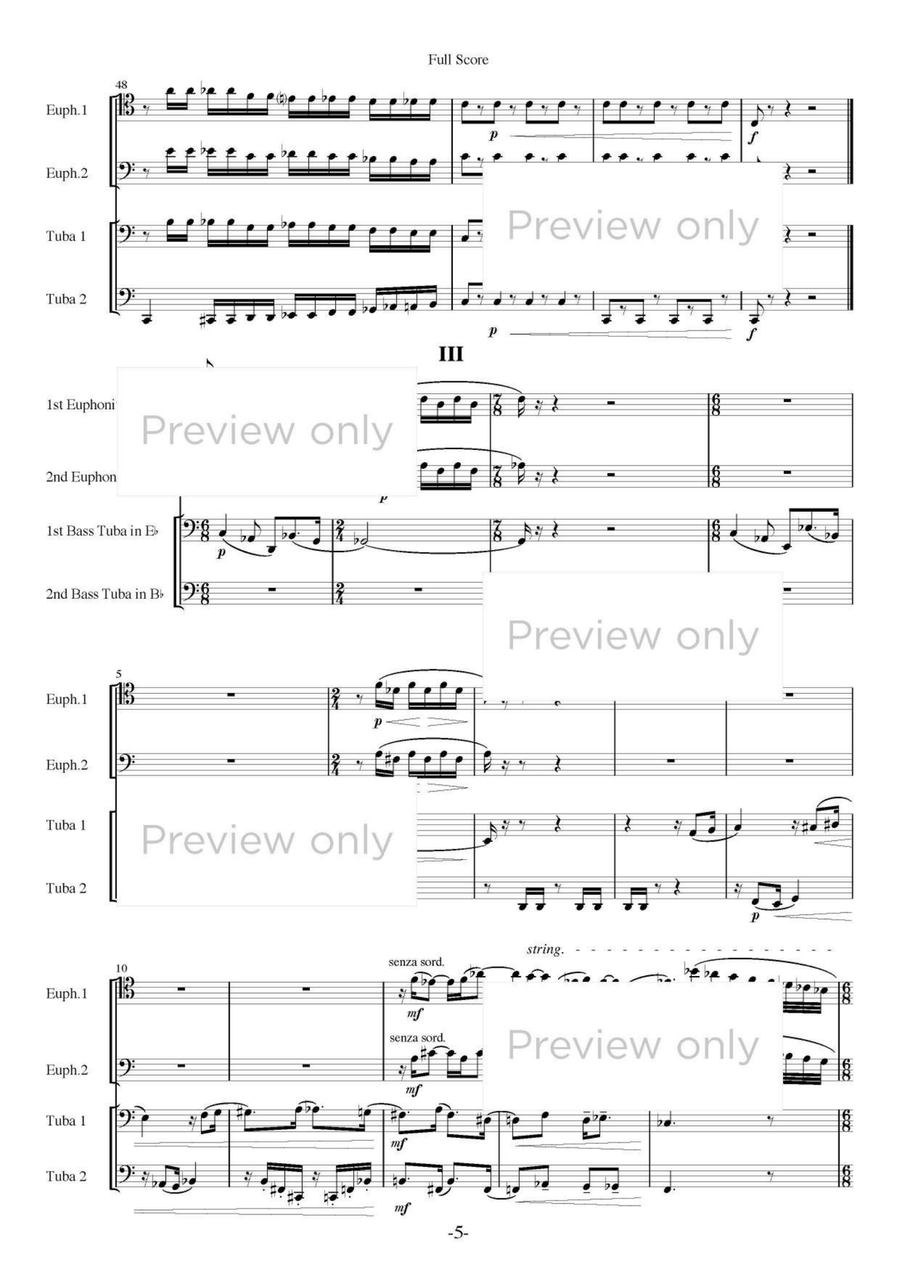 Quatuor - Euphonium & Tuba Quartet Tuba Quartet scores gallery preview page 6