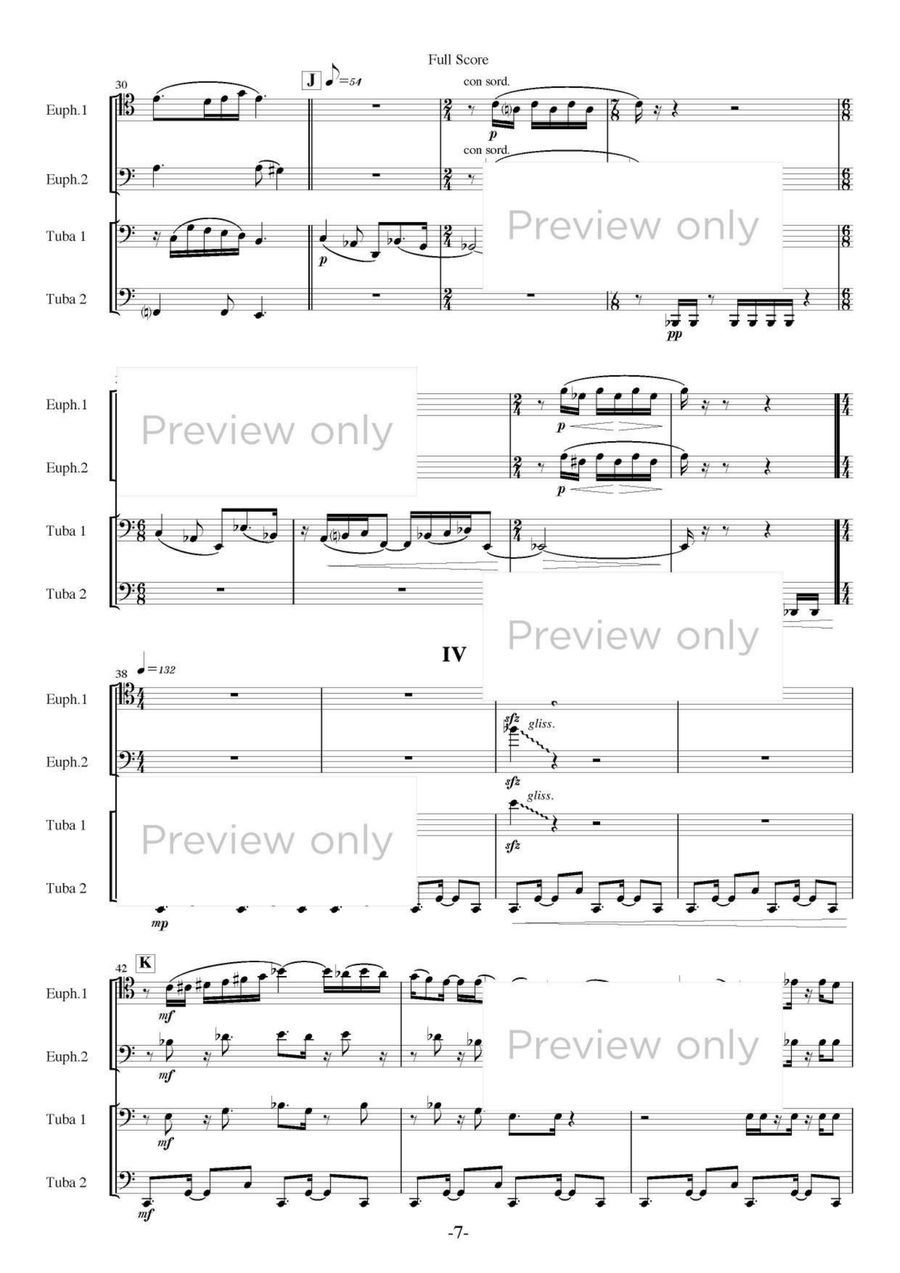 Quatuor - Euphonium & Tuba Quartet Tuba Quartet scores gallery preview page 8