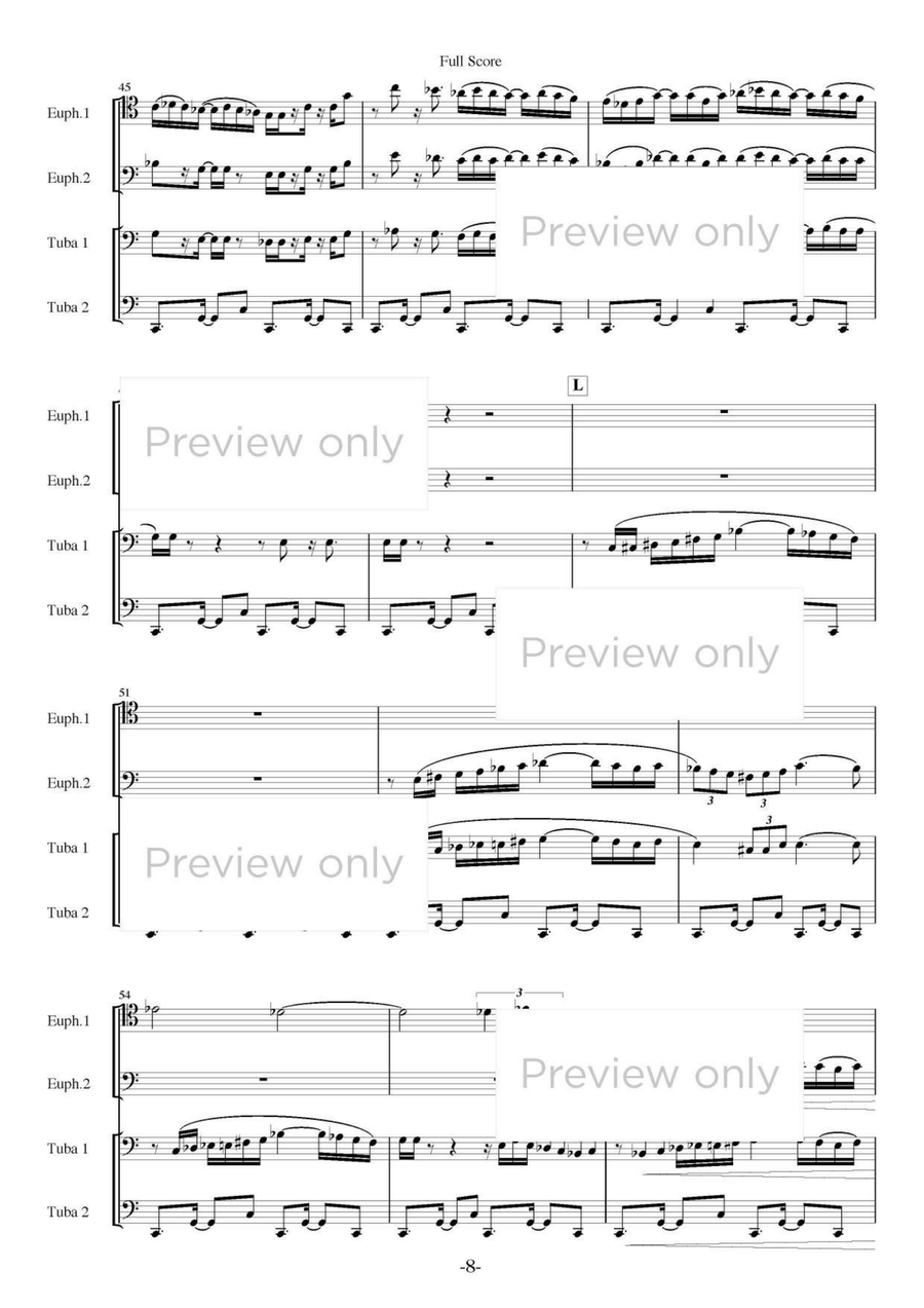 Quatuor - Euphonium & Tuba Quartet Tuba Quartet scores gallery preview page 9