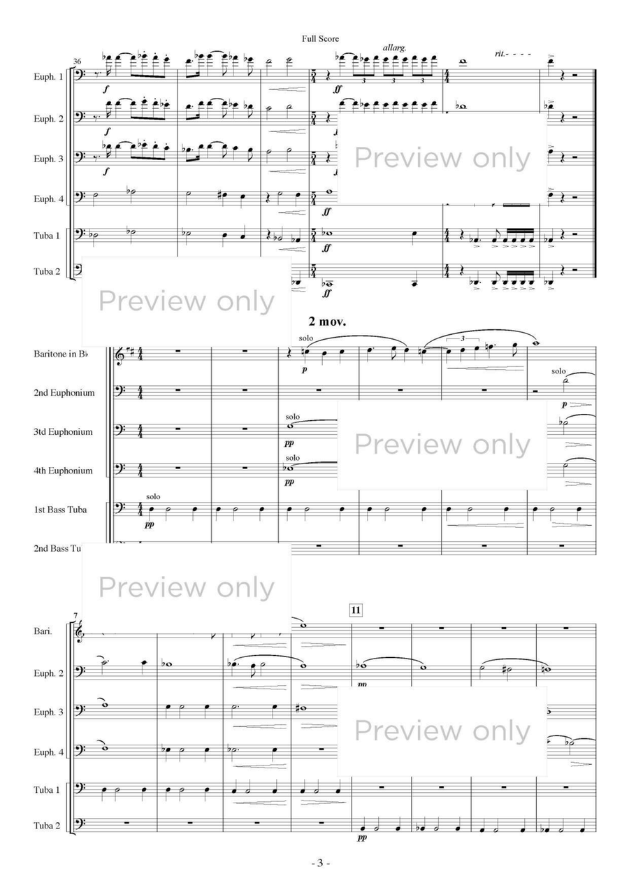 Trois Pieces - Euphonium & Tuba Sextet Euphonium Trio scores gallery preview page 4