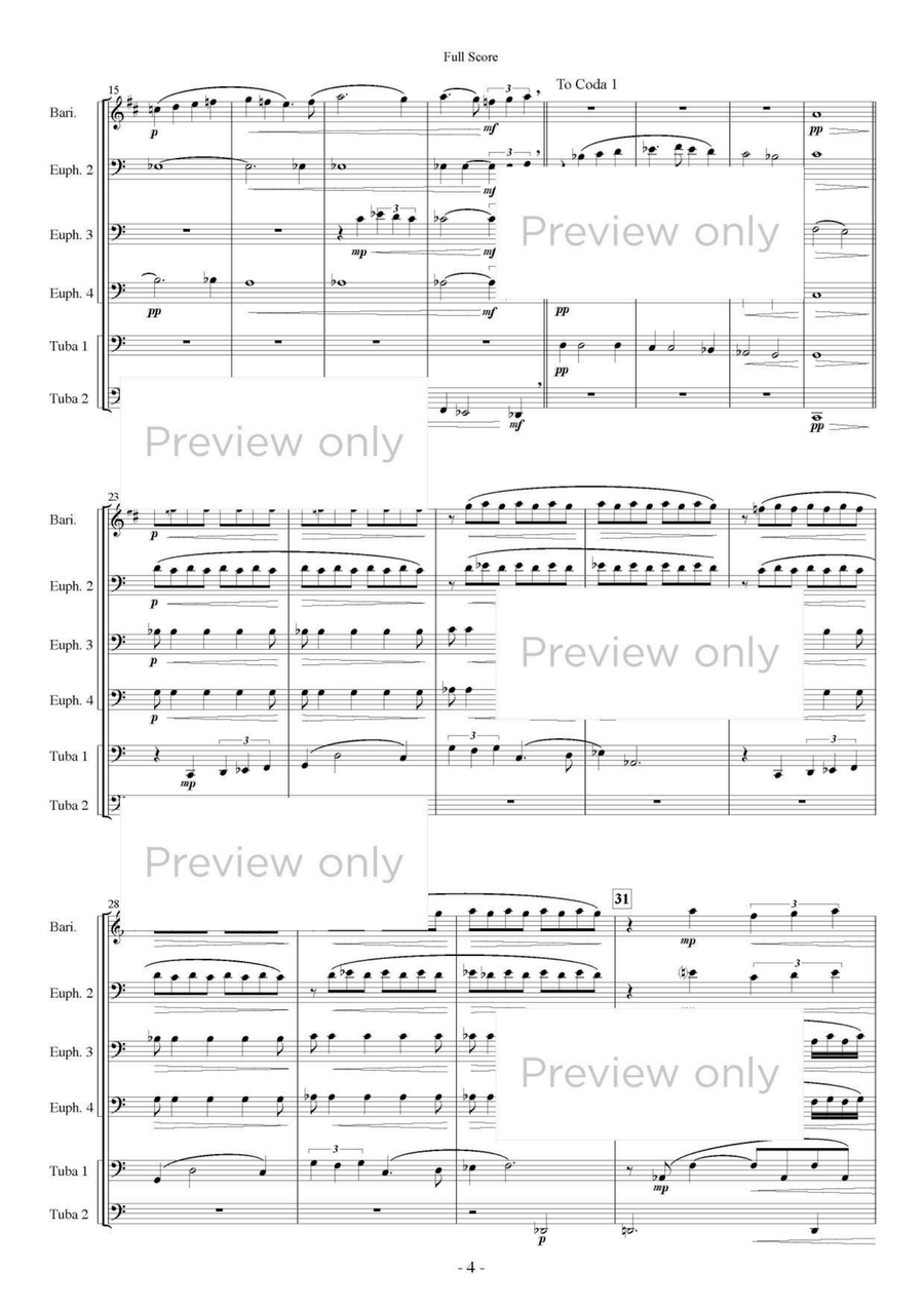 Trois Pieces - Euphonium & Tuba Sextet Euphonium Trio scores gallery preview page 5