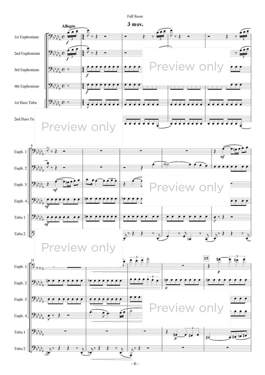 Trois Pieces - Euphonium & Tuba Sextet Euphonium Trio scores gallery preview page 7