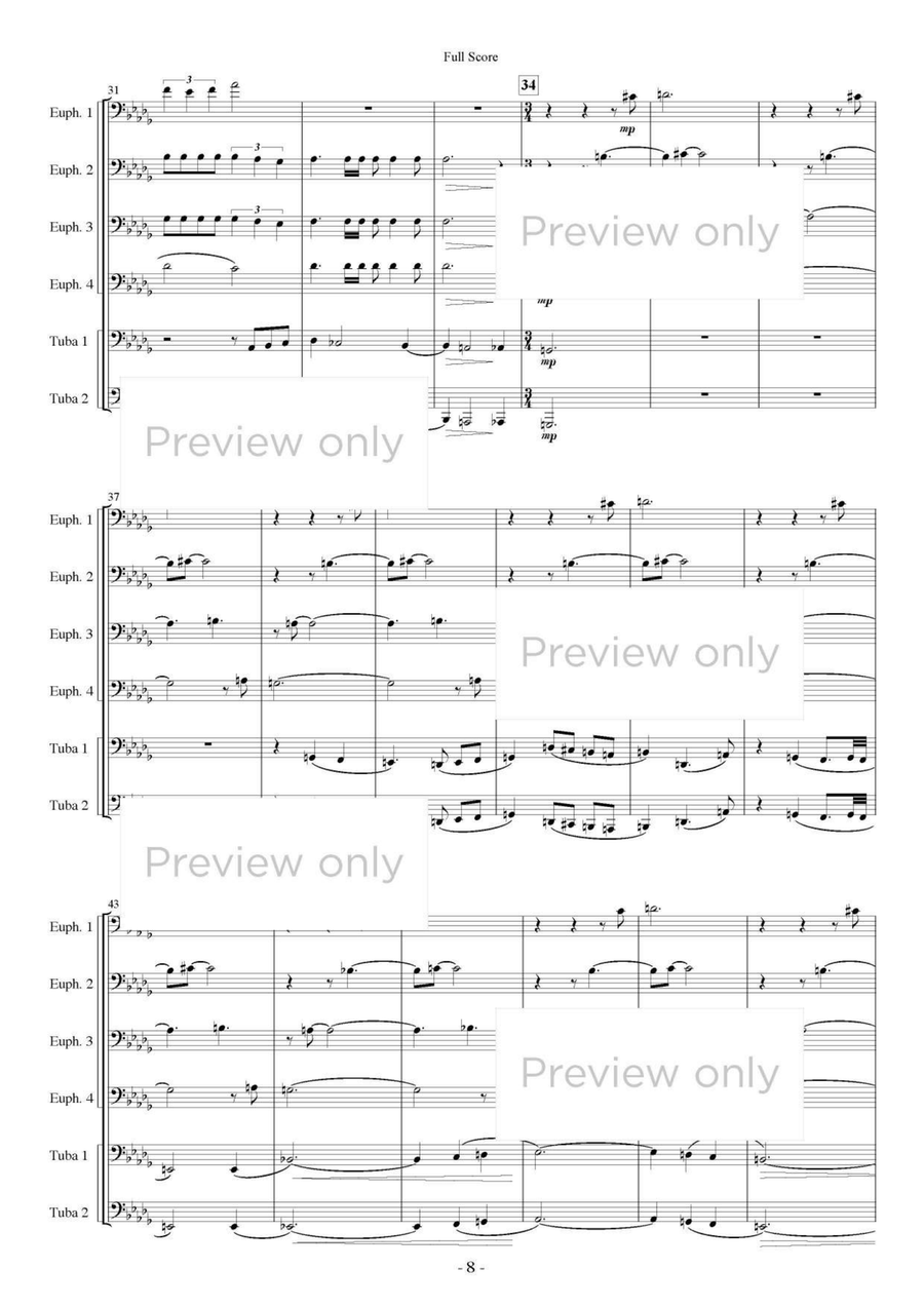 Trois Pieces - Euphonium & Tuba Sextet Euphonium Trio scores gallery preview page 9